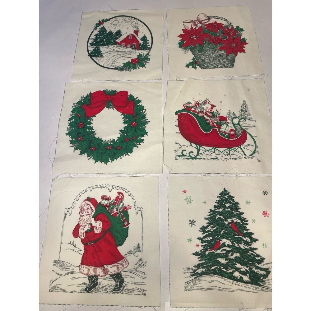 Cranston V.I.P. "OLD-FASHIONED CHRISTMAS PATCHES" Panels,Set Of 6